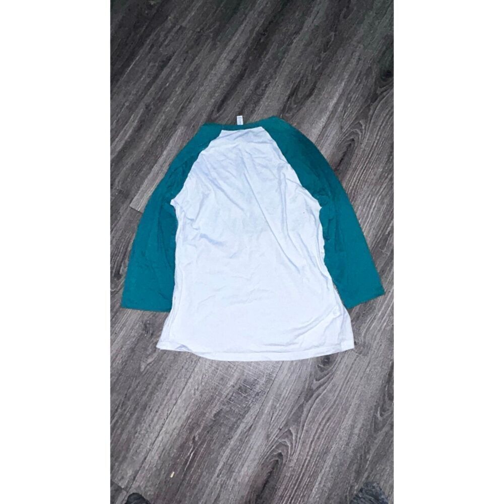 Canvas long sleeve green and white tshirt size L mens
